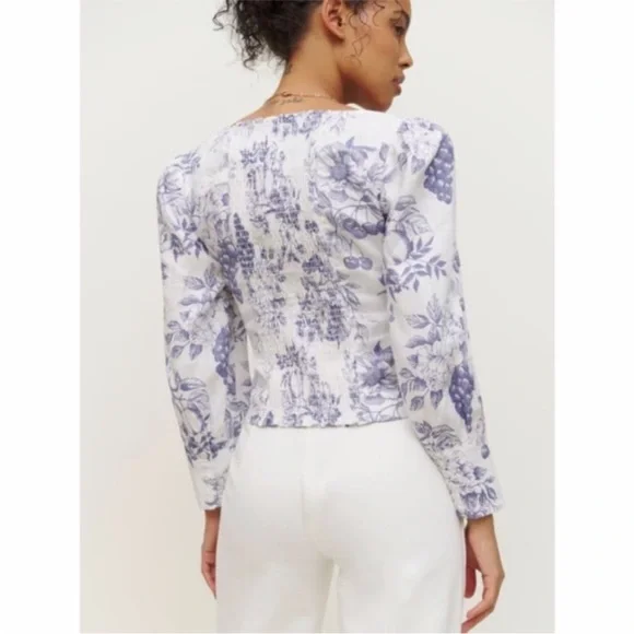 NEW Reformation Stilton Linen Top Carla 10 - Picture 14 of 17